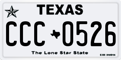 TX license plate CCC0526