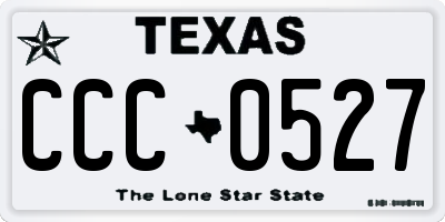 TX license plate CCC0527