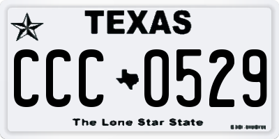 TX license plate CCC0529