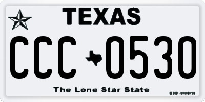 TX license plate CCC0530
