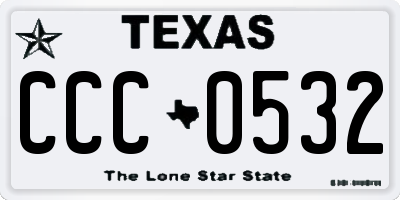 TX license plate CCC0532