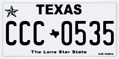 TX license plate CCC0535