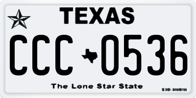 TX license plate CCC0536