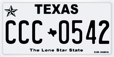 TX license plate CCC0542