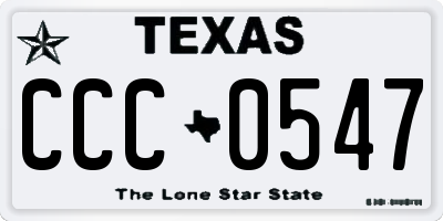 TX license plate CCC0547