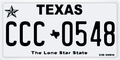 TX license plate CCC0548