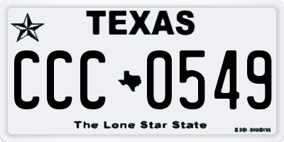TX license plate CCC0549