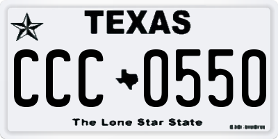 TX license plate CCC0550