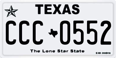 TX license plate CCC0552