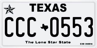 TX license plate CCC0553