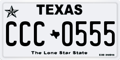 TX license plate CCC0555