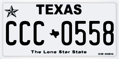 TX license plate CCC0558