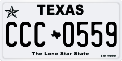 TX license plate CCC0559