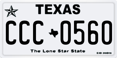 TX license plate CCC0560