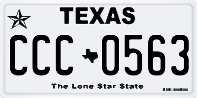 TX license plate CCC0563