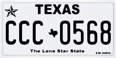 TX license plate CCC0568
