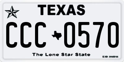 TX license plate CCC0570