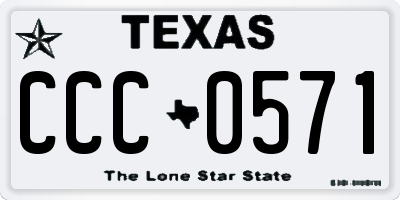 TX license plate CCC0571