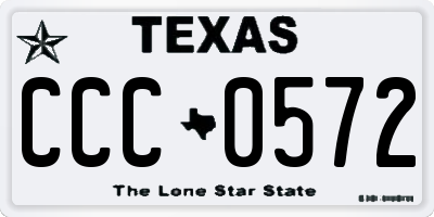 TX license plate CCC0572