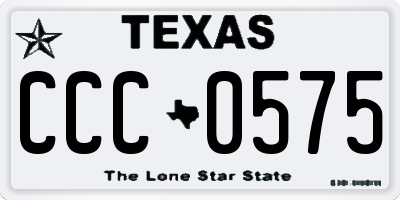 TX license plate CCC0575