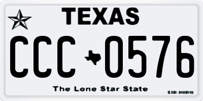 TX license plate CCC0576