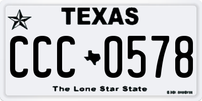 TX license plate CCC0578