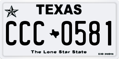 TX license plate CCC0581