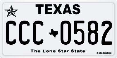TX license plate CCC0582