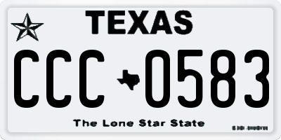 TX license plate CCC0583