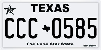 TX license plate CCC0585