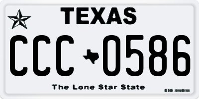 TX license plate CCC0586