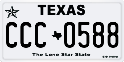 TX license plate CCC0588