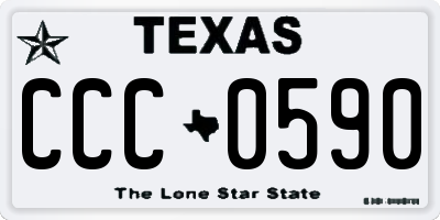 TX license plate CCC0590