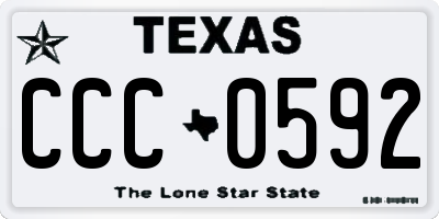 TX license plate CCC0592