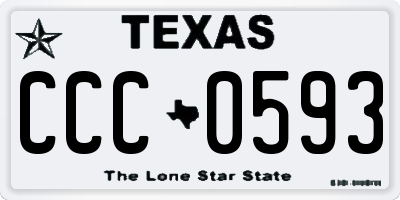 TX license plate CCC0593