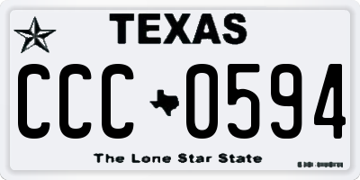 TX license plate CCC0594