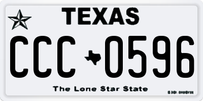 TX license plate CCC0596