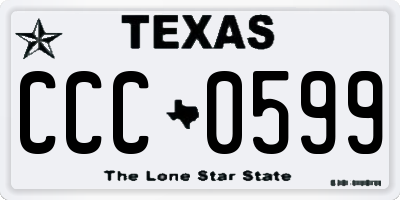 TX license plate CCC0599