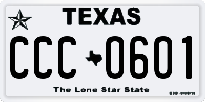 TX license plate CCC0601