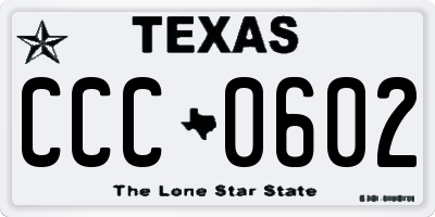 TX license plate CCC0602