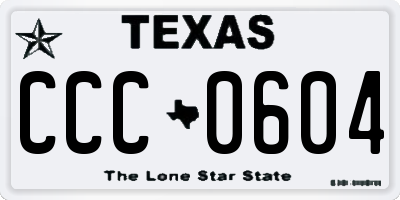 TX license plate CCC0604