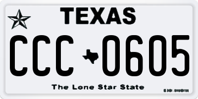 TX license plate CCC0605
