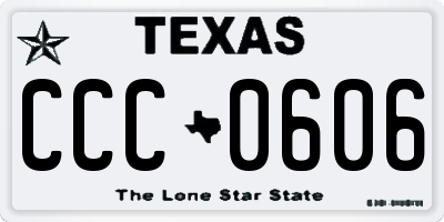 TX license plate CCC0606