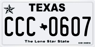 TX license plate CCC0607