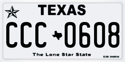 TX license plate CCC0608