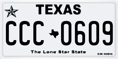 TX license plate CCC0609