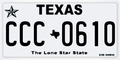 TX license plate CCC0610