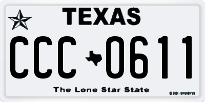 TX license plate CCC0611