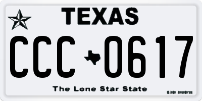 TX license plate CCC0617