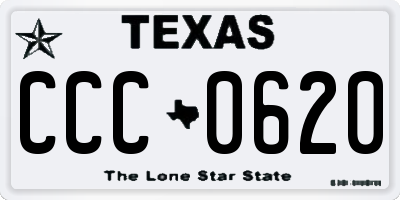 TX license plate CCC0620
